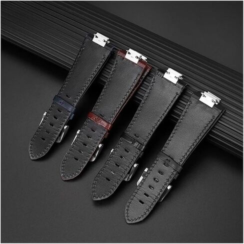 26x12mm Convex End Leather Watchband Fit for Tissot 1853 PRX Series Watch Strap T137.407 T137.410 in Saudi Arabia