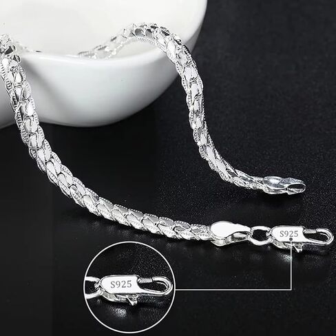 Cuban Link Chain,925 Sterling Silver Bracelet,Hip Hop Diamond Link Bracelets for Men Women in Saudi Arabia