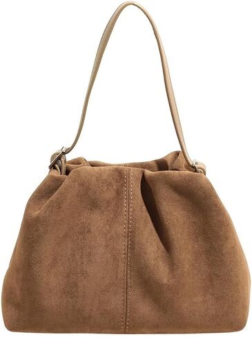 Retro Lazy Shoulder Underarm Bag Large Capacity Commuter Drawstring Bag Niche Design Women's in Saudi Arabia