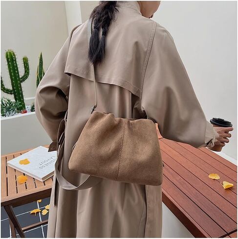 Retro Lazy Shoulder Underarm Bag Large Capacity Commuter Drawstring Bag Niche Design Women's in Saudi Arabia