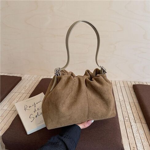 Retro Lazy Shoulder Underarm Bag Large Capacity Commuter Drawstring Bag Niche Design Women's in Saudi Arabia