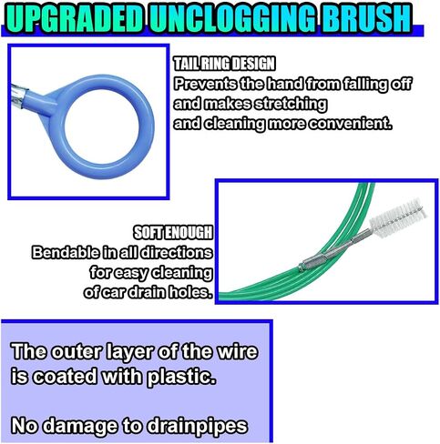 Auto Sunroof Drain Cleaning Tool, 78 Inch Long Pipe Cleaners & Flexible Drain Brush, Slim Tube Cleaning Brush Dredging Tool for Car Sunroof, Windshield Wiper Drain Hole (1PC) in Saudi Arabia