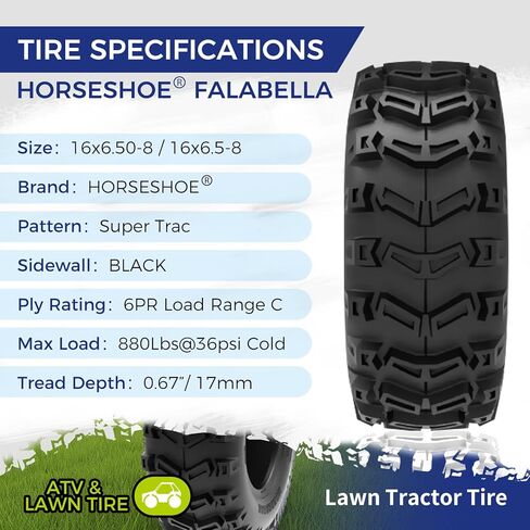 2 NEW HORSESHOE ATV Trencher Tires 15x5.00-6 6Ply 15x5x6 Snow Hog Lawn and Garden Tires Snow Blower Thrower Tubeless Tires 15x5-6 AG Tactor Snow 15 5.00 6 ATV Snow T129-2 1556 in Kuwait