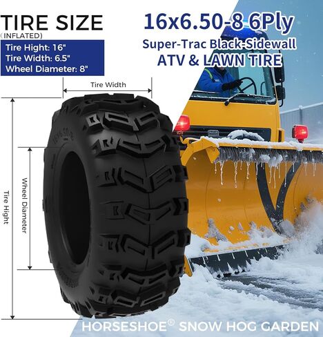 2 NEW HORSESHOE ATV Trencher Tires 15x5.00-6 6Ply 15x5x6 Snow Hog Lawn and Garden Tires Snow Blower Thrower Tubeless Tires 15x5-6 AG Tactor Snow 15 5.00 6 ATV Snow T129-2 1556 in Kuwait
