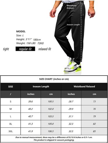 Men's Casual Sweatpants with Zipper Pockets Tapered Fit Drawstring Workout Joggers for Gym Running Lounge in Saudi Arabia