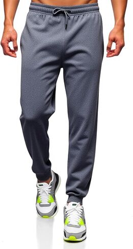 Men's Casual Sweatpants with Zipper Pockets Tapered Fit Drawstring Workout Joggers for Gym Running Lounge in Saudi Arabia