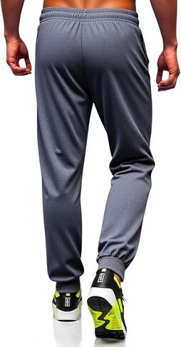 Men's Casual Sweatpants with Zipper Pockets Tapered Fit Drawstring Workout Joggers for Gym Running Lounge in Saudi Arabia