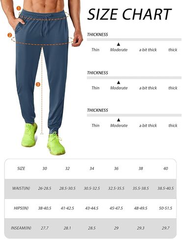 Men’s Quick Dry Joggers Sweatpants Breathable Running Pants with Pockets Lightweight Athletic for Workout in Saudi Arabia