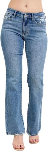 Judy Blue Mid Rise Wash Bootcut Jeans- Ivory Gem in Saudi Arabia
