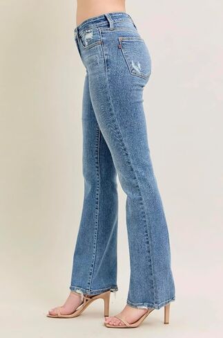 Judy Blue Mid Rise Wash Bootcut Jeans- Ivory Gem in Saudi Arabia