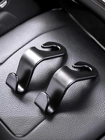 4 Pack Car Back Seat Headrest Hooks, Black Stylish Back Seat Hanger for Car Handbag Clothes Coats Grocery Bags, Car Interior Accessories in Saudi Arabia