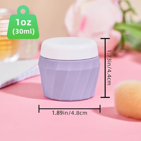 Travel Containers for Toiletries, Premium Cosmetic Silicone Cream Jars, TSA Approved Leak-Proof Refillable Travel Size Toiletries with Clear Bag for Cosmetic Face Body Cream (Gray) in Saudi Arabia