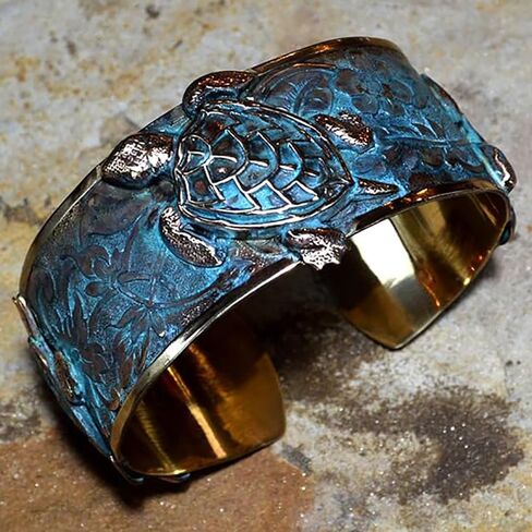 سوار Elaine Coyne Artwear الكلاسيكي على شكل سلحفاة البحر - نحاس زنجار زنجي in Saudi Arabia