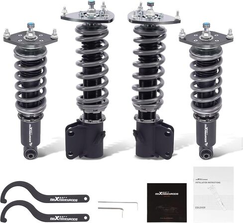 maxpeedingrods Coilover لسوبارو امبريزا WRX 2008-2014، طقم تعليق كويلوفيرز قابل للتعديل بـ 24 مستوى، دعامات ممتص الصدمات قابلة لضبط الارتفاع، طقم خفض، T7 ترقية كويلوفر السباق in Saudi Arabia