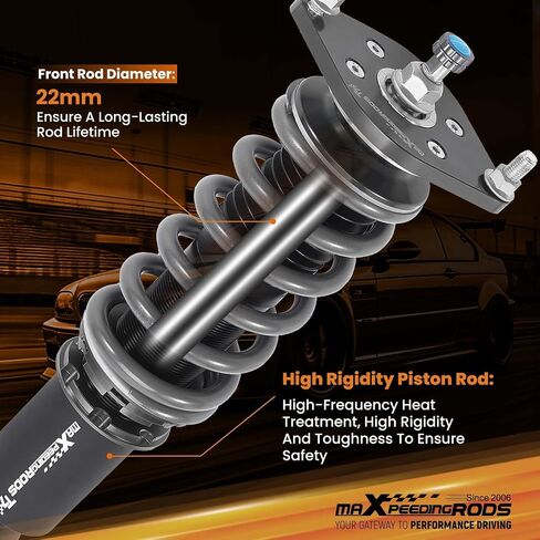 maxpeedingrods Coilover لسوبارو امبريزا WRX 2008-2014، طقم تعليق كويلوفيرز قابل للتعديل بـ 24 مستوى، دعامات ممتص الصدمات قابلة لضبط الارتفاع، طقم خفض، T7 ترقية كويلوفر السباق in Saudi Arabia