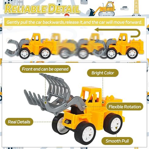 OJYUDD 24 Pcs Mini Construction Vehicles,Pull Back Engineering Vehicles,Play Figure Vehicles Toys for Birthday Party Favors,Gifts,Rewards in Kuwait