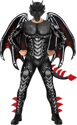 Morph Dragon Costume Adult (2 Colors),Mens Dragon Costume for Adults Jumpsuit Halloween Costumes for Men in Saudi Arabia