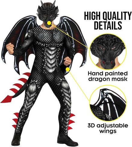 Morph Dragon Costume Adult (2 Colors),Mens Dragon Costume for Adults Jumpsuit Halloween Costumes for Men in Saudi Arabia