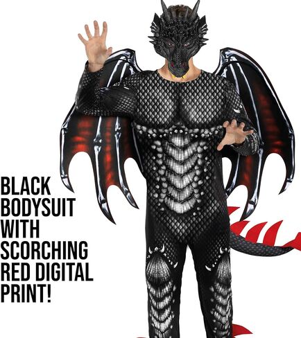 Morph Dragon Costume Adult (2 Colors),Mens Dragon Costume for Adults Jumpsuit Halloween Costumes for Men in Saudi Arabia