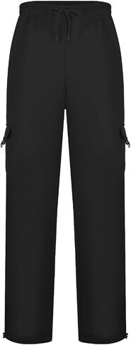 Mens Cargo Sweatpants with Pockets Loose Fit Athletic Workout Joggers Open Bottom Fleece Baggy Gym Sweat Pants in Saudi Arabia