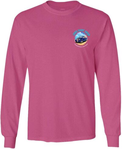 تي شيرت قطني بأكمام طويلة يحمل شعار شاحنة ركوب الأمواج للرجال من Joe's Surf Shop. ريج، كبير وطويل القامة in Kuwait