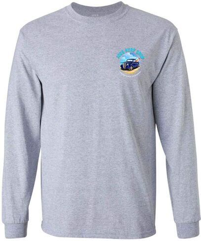 تي شيرت قطني بأكمام طويلة يحمل شعار شاحنة ركوب الأمواج للرجال من Joe's Surf Shop. ريج، كبير وطويل القامة in Kuwait