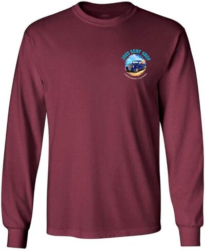 Joe's Surf Shop Mens Surf Truck Logo Long Sleeve Cotton Tee. Reg, Big and Tall in Saudi Arabia