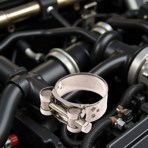 Silver Exhaust Clamp Stainless Steel Exhaust Band Clamp Replacement for Motorcycle Water Hose Car Automotive Replacement Exhaust Clamps (48-51mm) in Saudi Arabia