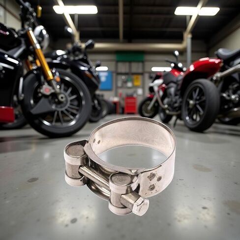 Silver Exhaust Clamp Stainless Steel Exhaust Band Clamp Replacement for Motorcycle Water Hose Car Automotive Replacement Exhaust Clamps (48-51mm) in Saudi Arabia