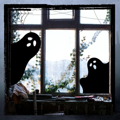 4 Pcs Halloween Large Ghost Window Clings Decor 30/19 Inches Extra Large Scary White Ghost for Halloween Window Decals Indoor, Creepy School Office Party Supplies for Home Glass Windows in Saudi Arabia