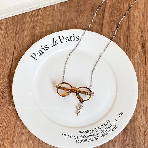 نظارات شخصية على شكل قلادة متقاطعة، إكسسوارات ربطة عنق رعاة البقر بولو قلادة صغيرة، مجوهرات إيمانية حساسة هدايا دينية للنساء، هدايا مجوهرات ريفية عصرية لفساتين الجينز والحفلات الموسيقية الريفية in Kuwait