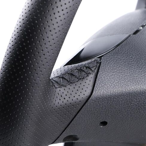 Car Steering Wheel Cover Microfiber Leather Stitch Wheel Wrap Fit for Honda Civic Civic 8 2006 2007 2008 2009 2010 2011 (2-Spoke),Black in Saudi Arabia