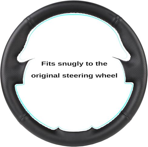 Car Steering Wheel Cover Microfiber Leather Stitch Wheel Wrap Fit for Honda Civic Civic 8 2006 2007 2008 2009 2010 2011 (2-Spoke),Black in Saudi Arabia