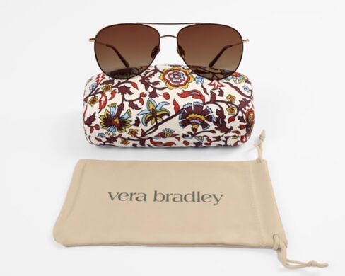 نظارات شمسية مستقطبة من Vera Bradley Platte وحافظة صلبة من Platte Aviator نظارة شمسية مستقطبة للنساء مع حافظة صلبة وحقيبة من الألياف الدقيقة، نظارات شمسية مستقطبة أنيقة للسيدات in Saudi Arabia