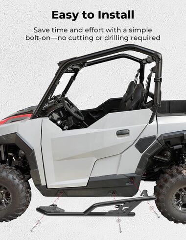 KEMIMOTO Rock Sliders Nerf Bar Compatible with Polaris General 1000/ General XP 1000 2016-2025 2 Seat Side Step Bumper Protection Frame Accessories in Saudi Arabia