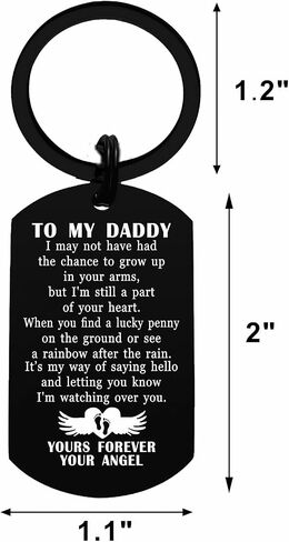 Viayen Miscarriage Gifts for Dad, Lost Baby Memorial Keychain for Father, Angel Baby Gift for Daddy Dog Tag in Saudi Arabia