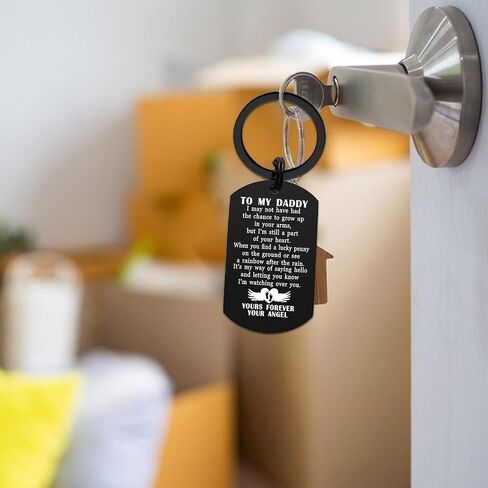Viayen Miscarriage Gifts for Dad, Lost Baby Memorial Keychain for Father, Angel Baby Gift for Daddy Dog Tag in Saudi Arabia