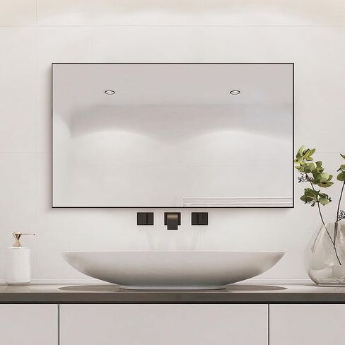 Bathroom Wall Mirror, Decorate Bathroom Mirrors for Wall, Modern Bathroom Wall Mounted Mirror Vertical or Horizontal Hanging for Living Room, Bedroom，40''x24'' (Rose Gold) in Saudi Arabia