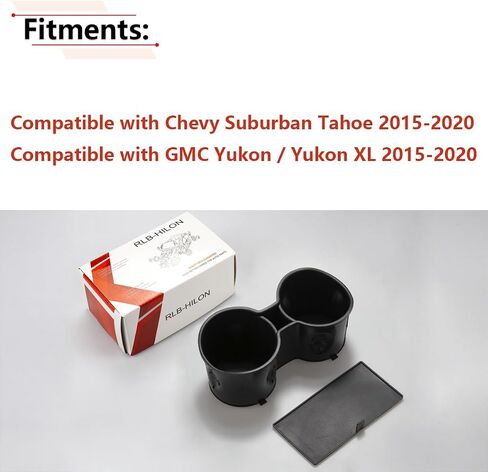 RLB-HILON Center Console Cup Holder Insert and Mat Compatible with Chevy Suburban Tahoe 2015 to 2020 Year, for GMC Yukon Yukon XL 15 to 20 Year in Saudi Arabia