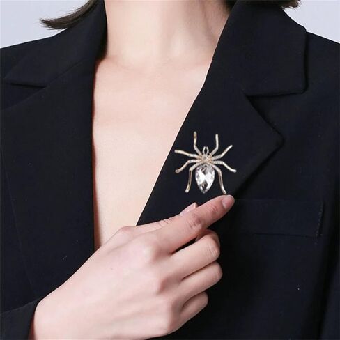 Spider Brooch Pin for Men Women Rhinestone Lapel Brooches Fashion Jewelry Gifts Clothing Decoration Accessorie Halloween in Saudi Arabia
