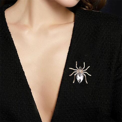 Spider Brooch Pin for Men Women Rhinestone Lapel Brooches Fashion Jewelry Gifts Clothing Decoration Accessorie Halloween in Saudi Arabia