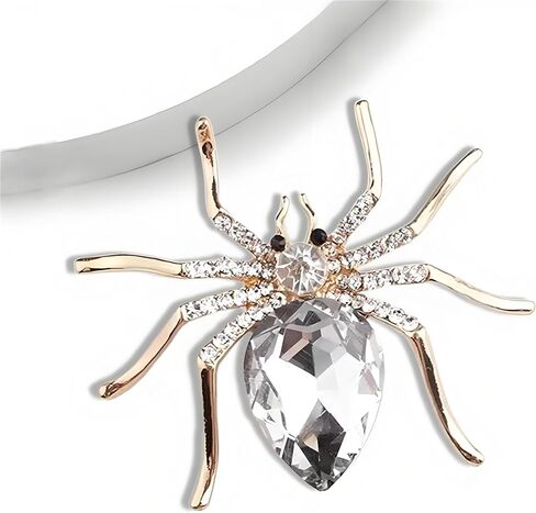 Spider Brooch Pin for Men Women Rhinestone Lapel Brooches Fashion Jewelry Gifts Clothing Decoration Accessorie Halloween in Saudi Arabia