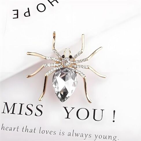 Spider Brooch Pin for Men Women Rhinestone Lapel Brooches Fashion Jewelry Gifts Clothing Decoration Accessorie Halloween in Saudi Arabia