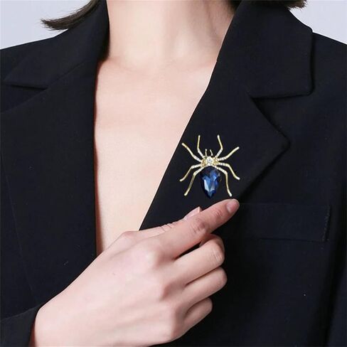 Spider Brooch Pin for Men Women Rhinestone Lapel Brooches Fashion Jewelry Gifts Clothing Decoration Accessorie Halloween in Saudi Arabia