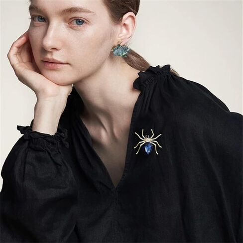 Spider Brooch Pin for Men Women Rhinestone Lapel Brooches Fashion Jewelry Gifts Clothing Decoration Accessorie Halloween in Saudi Arabia