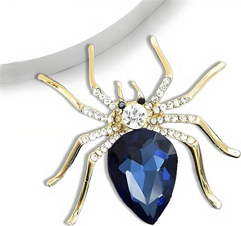 Spider Brooch Pin for Men Women Rhinestone Lapel Brooches Fashion Jewelry Gifts Clothing Decoration Accessorie Halloween in Saudi Arabia
