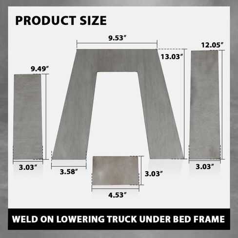 G-PLUS Weld on Lowering Truck Under Bed Frame 10" Tall Step C Notch Kit 3" Wide Silver in Saudi Arabia
