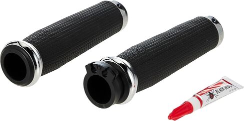 Kuryakyn 5946 Thresher Handlebar Grips for Throttle and Clutch: Kawasaki, Suzuki, Victory & Yamaha Motorcycles, Chrome, 1 Pair in Saudi Arabia