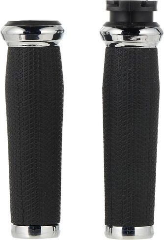 Kuryakyn 5946 Thresher Handlebar Grips for Throttle and Clutch: Kawasaki, Suzuki, Victory & Yamaha Motorcycles, Chrome, 1 Pair in Saudi Arabia