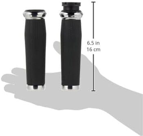Kuryakyn 5946 Thresher Handlebar Grips for Throttle and Clutch: Kawasaki, Suzuki, Victory & Yamaha Motorcycles, Chrome, 1 Pair in Saudi Arabia